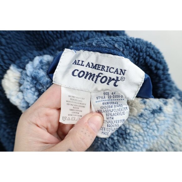 Vintage 90s Streetwear Womens 4XL Distressed Reversible Polar Bear Fleece Jacket - Picture 8 of 16